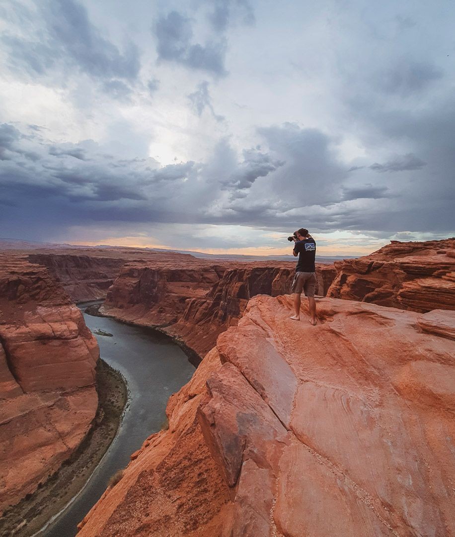 Roland Cook am fotografieren am Horseshoe bend USA